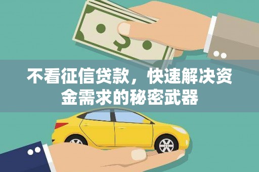 米林不看征信贷款，快速解决资金需求的秘密武器