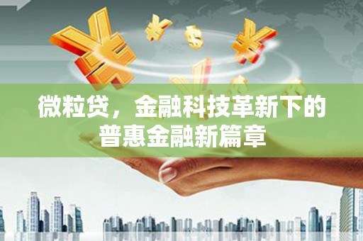 米林微粒贷，金融科技革新下的普惠金融新篇章