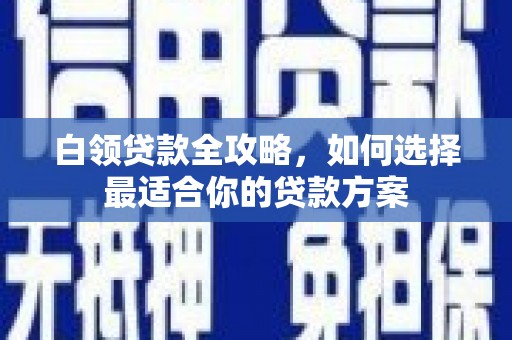 米林白领贷款全攻略，如何选择最适合你的贷款方案